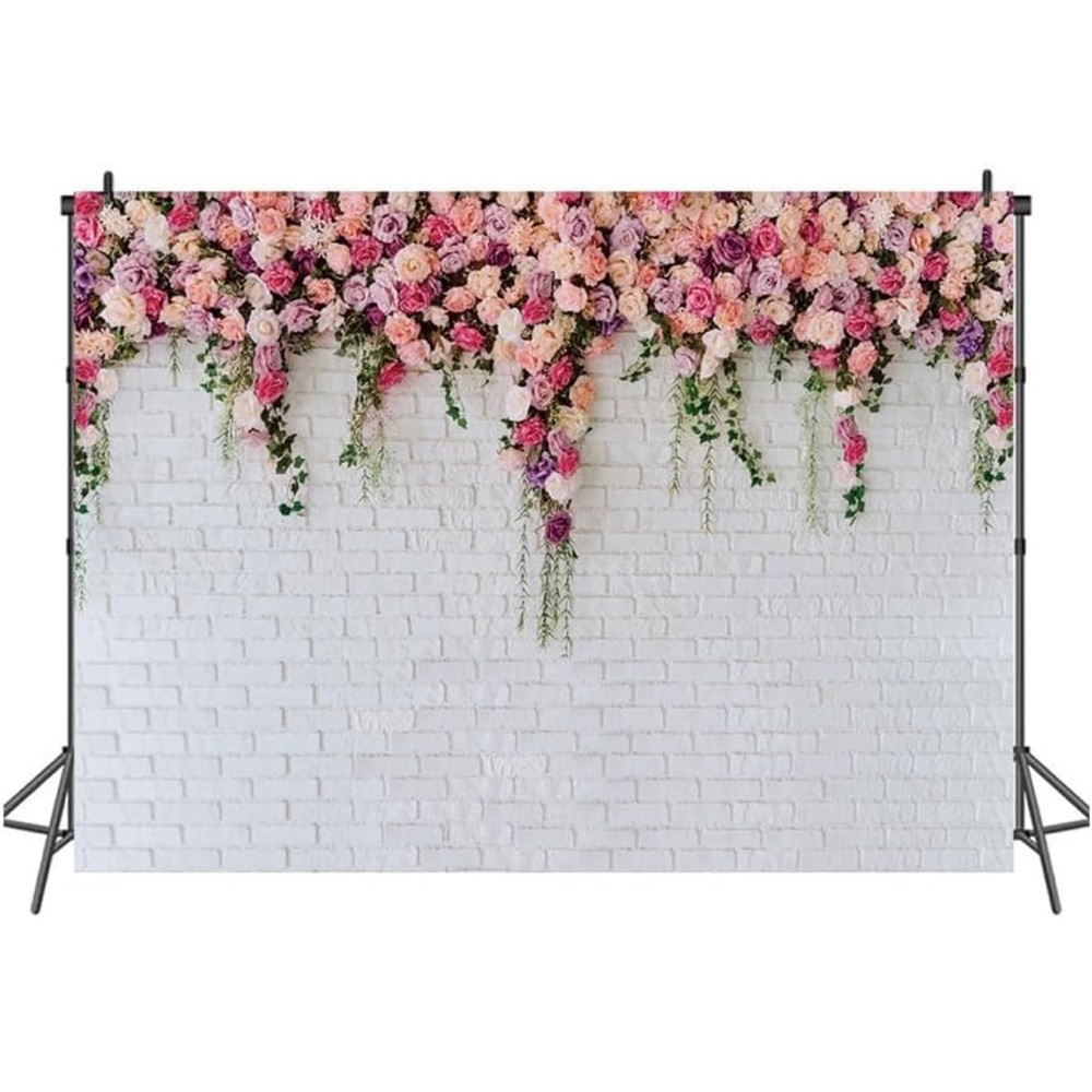 Floral Backdrop for Parties - Pink and Purple